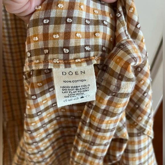 Doen Elodie Plaid Puff Sleeve Midi Dress in Meringue - Picture 7 of 11